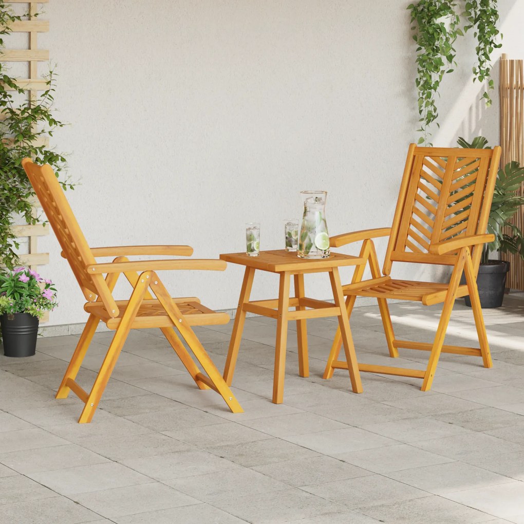 vidaXL Σετ Μπιστρό Κήπου 3 pcs Καφέ Μασίφ ξύλο ακακίας