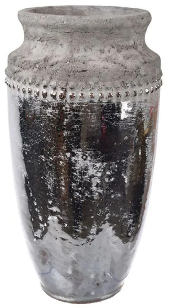 Βάζο Διακοσμητικό Uma 1196 14x14x27,9cm Silver Artekko Ceramic
