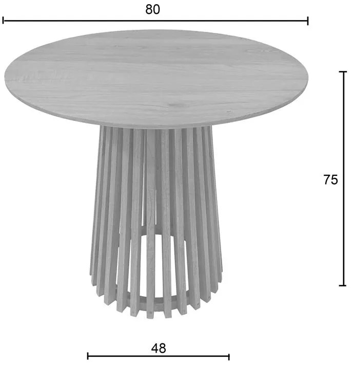 Τραπέζι Kenda mindi ξύλο σε φυσική απόχρωση Φ80x75εκ 80x150x75 εκ.