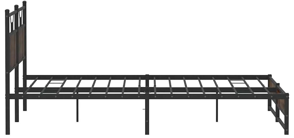 vidaXL Σκελετός Κρεβ. Χωρίς Στρώμα Καφέ Δρυς 180x200 εκ. Μεταλλικό