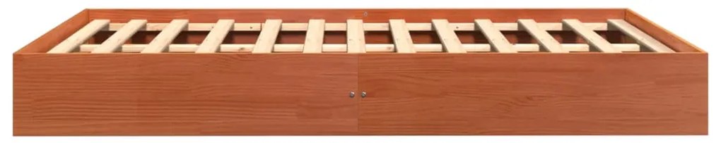 vidaXL Σκελετός Κρεβατιού Χωρίς Στρώμα Καφέ 140x190 Μασίφ Ξύλο Πεύκου