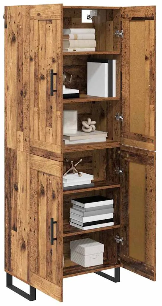 vidaXL Highboard Παλιό ξύλο 69,5 x 34 x 180 εκ. Επεξεργασμένο ξύλο