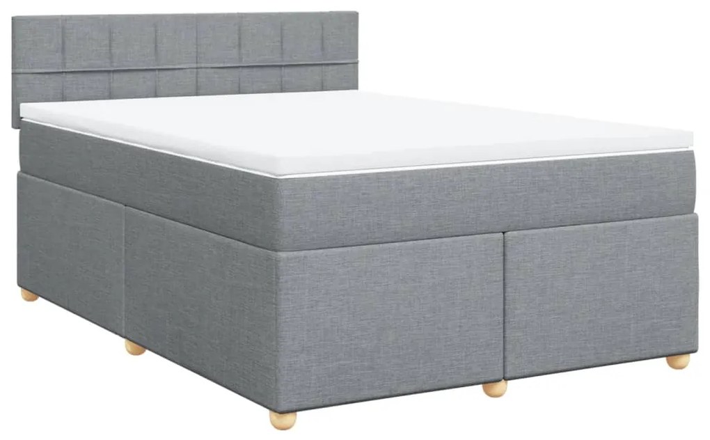 ΚΡΕΒΑΤΙ BOXSPRING ΜΕ ΣΤΡΩΜΑ ΑΝΟΙΧΤΟ ΓΚΡΙ 140X200 ΕΚ. ΥΦΑΣΜΑΤΙΝΟ 3286703