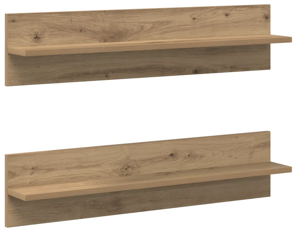 vidaXL Ράφια Τοίχου με ράφι 2 pcs artisan δρυς 80 x 11.5 x 18 εκ