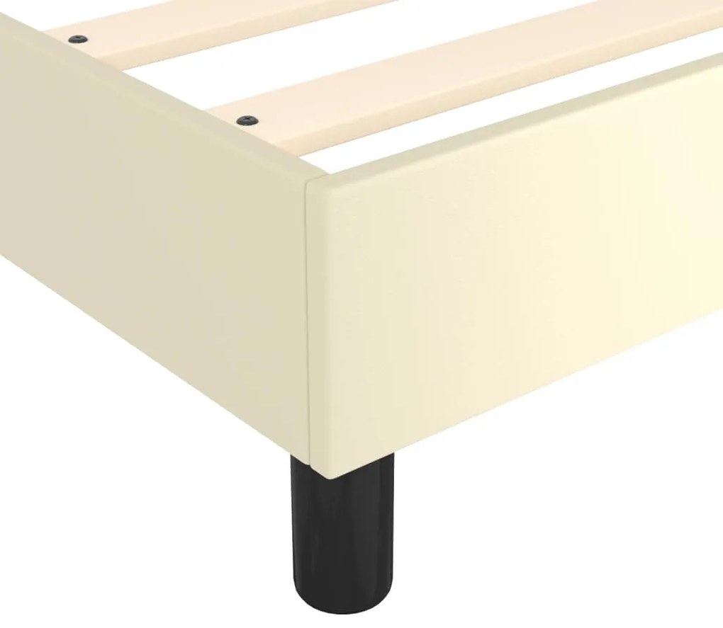 vidaXL Σκελετός Κρεβατιού με Ελατήρια Κρεμ 180x200 εκ. από Συνθετικό Δέρμα