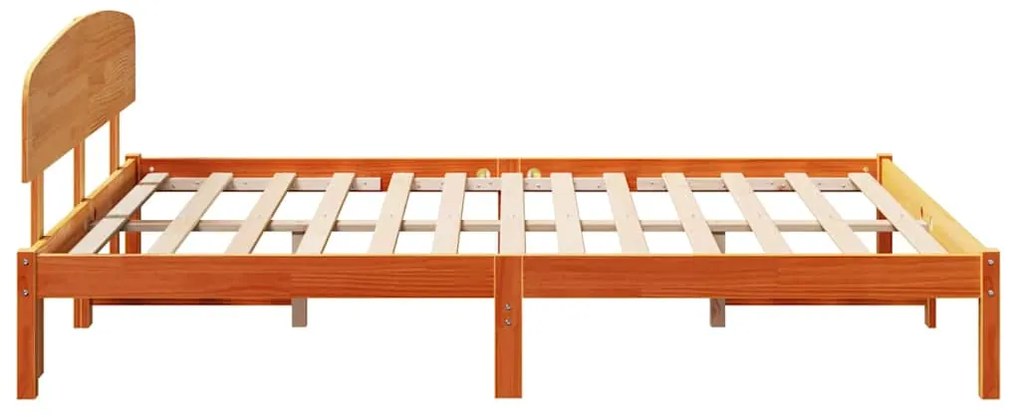 vidaXL Σκελετός Κρεβατιού με κεφαλάρι Κερωτό καφέ 140 x 200 cm