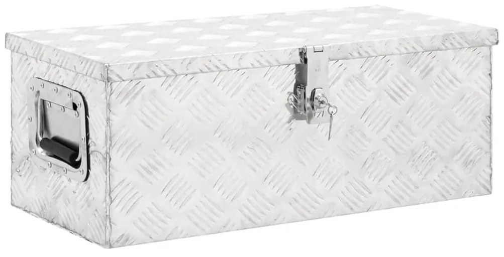 vidaXL Κουτί Αποθήκευσης Ασημί 70 x 31 x 27 εκ. από Αλουμίνιο