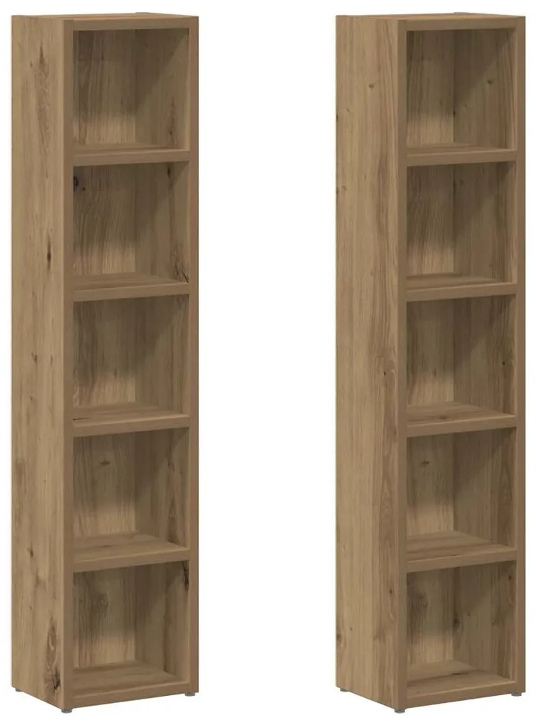 vidaXL Ντουλάπια CD 2 τεμ. Artisan Δρυς 21x16x93,5 εκ Επεξ. Ξύλο