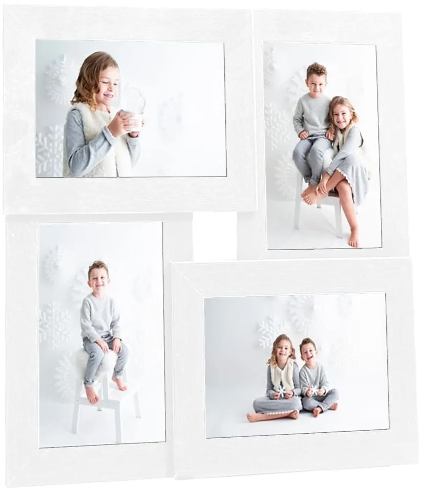 vidaXL Πλαίσιο Φωτογραφιών Κολάζ Λευκό για Φωτ. 4x(13x18 cm εκ.) MDF