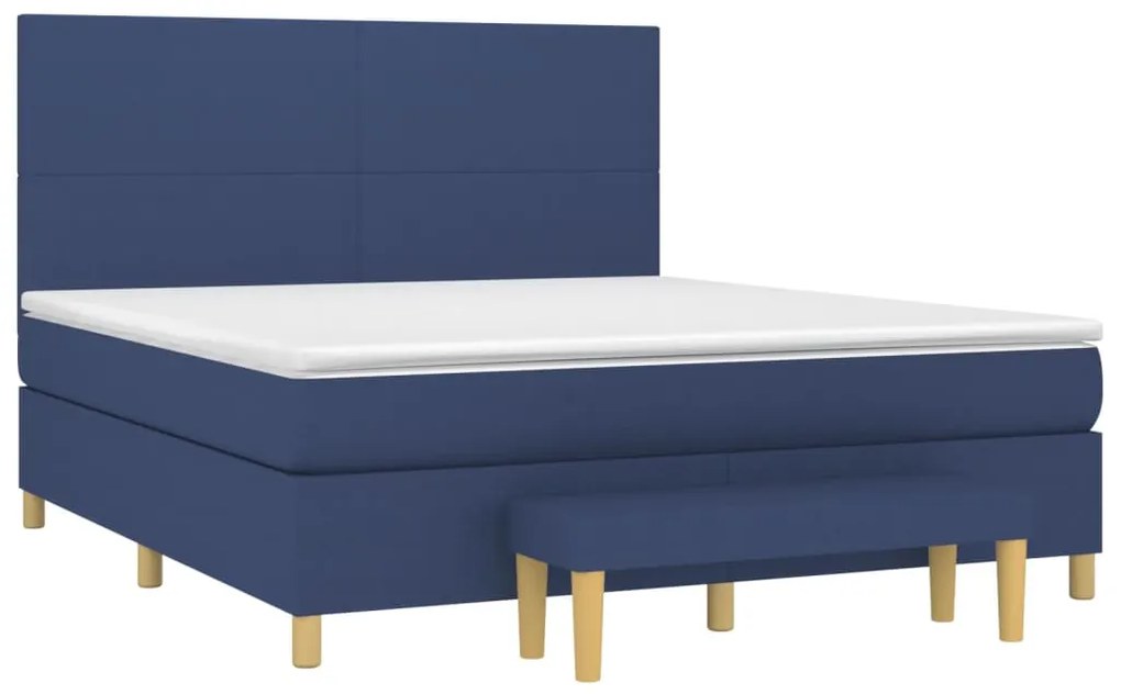 ΚΡΕΒΑΤΙ BOXSPRING ΜΕ ΣΤΡΩΜΑ ΜΠΛΕ 160X200 ΕΚ. ΥΦΑΣΜΑΤΙΝΟ 3137011