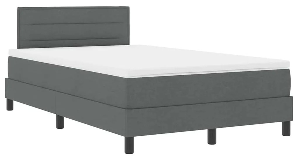 vidaXL Κρεβάτι box spring με στρώμα Σκούρο γκρι 120 x 190 cm ύφασμα