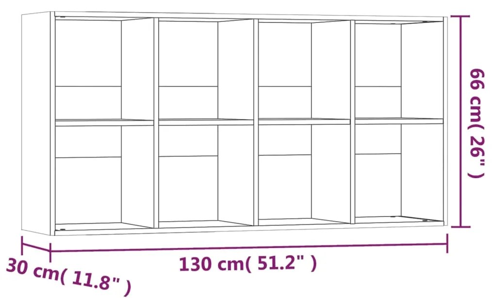 Βιβλιοθήκη/Βοηθητικό Ντουλάπι Καφέ Δρυς 66x30x130εκ Επεξ Ξύλο - Καφέ