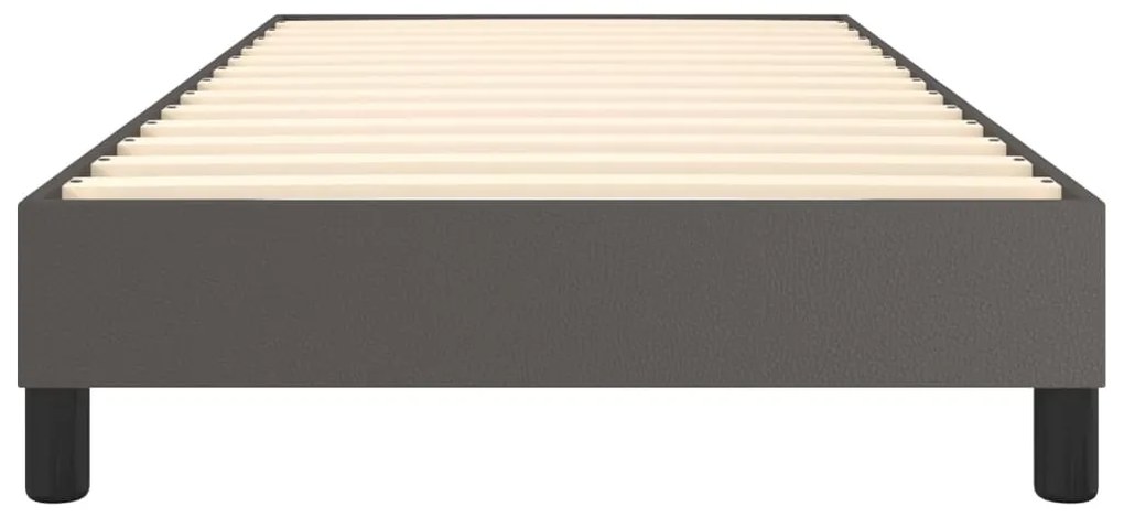 vidaXL Σκελετός Κρεβατιού με Ελατήρια Γκρι 90x200 εκ. από Συνθετικό Δέρμα