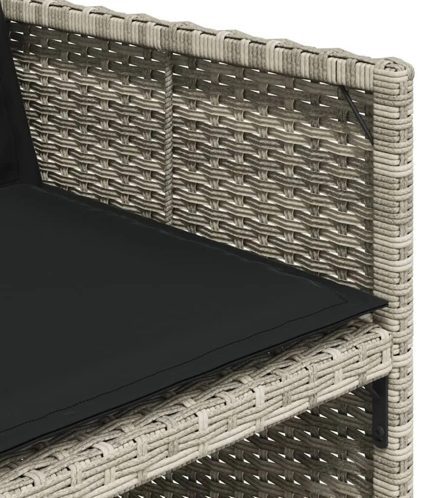 vidaXL Σετ Τραπεζαρίας Κήπου 17 τεμ. Αν. Γκρι Συνθ. Ρατάν με Μαξιλάρια