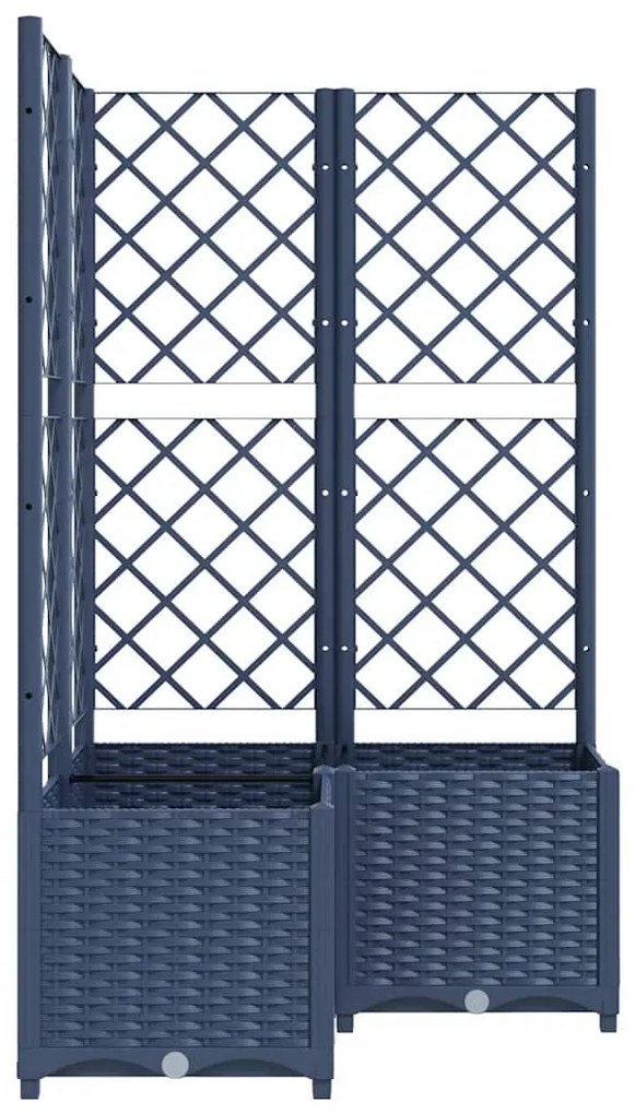 vidaXL Ζαρντινιέρα Κήπου με Καφασωτό Μπλε Γκρι 80x80x136 εκ. από PP