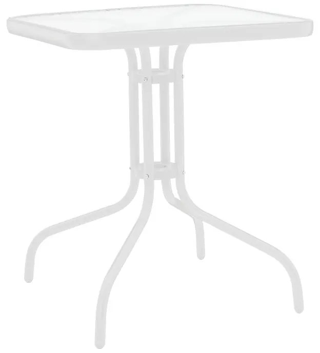 Τραπέζι Watson μέταλλο λευκό- γυαλί 70x70x70εκ 70x70x70 εκ.