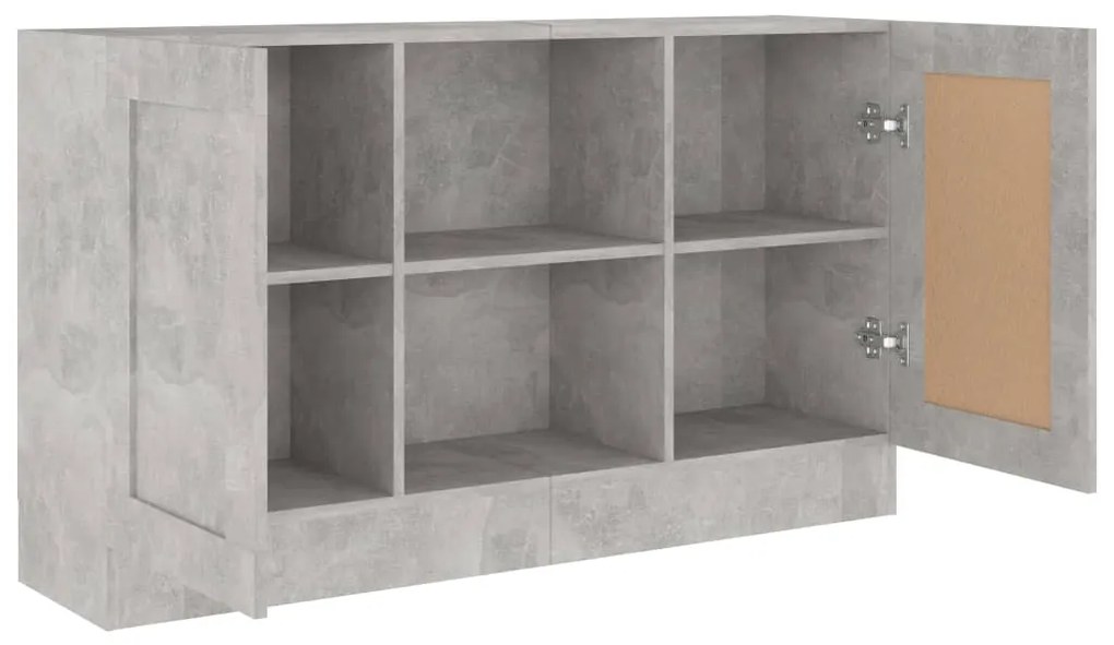 vidaXL Μπουφές Γκρι Σκυροδέματος 120 x 30,5 x 70 εκ. από Επεξ. Ξύλο