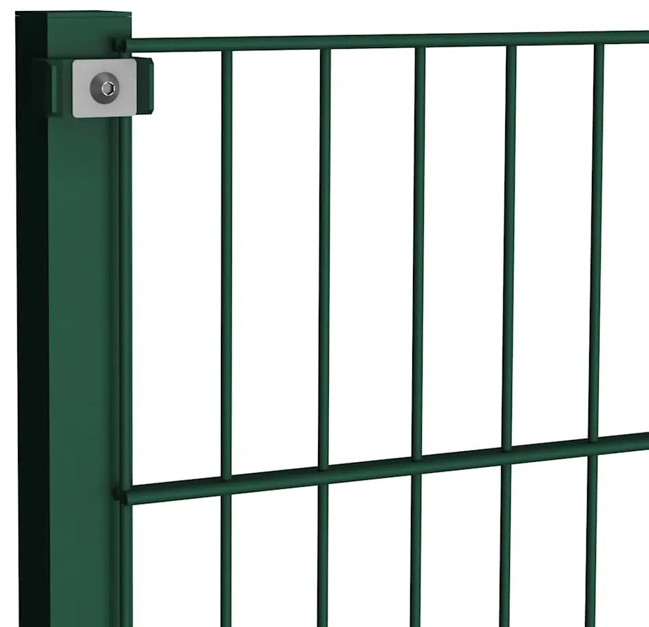 vidaXL Πάνελ Περίφραξης με Στύλους Σιδερένιο Πράσινο 522 x 80 εκ.