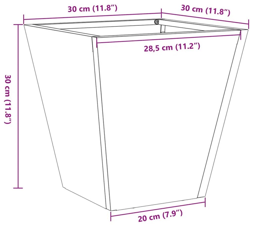 Ζαρντινιέρα Κήπου Λευκή 30x30x30 εκ. από Ατσάλι - Λευκό