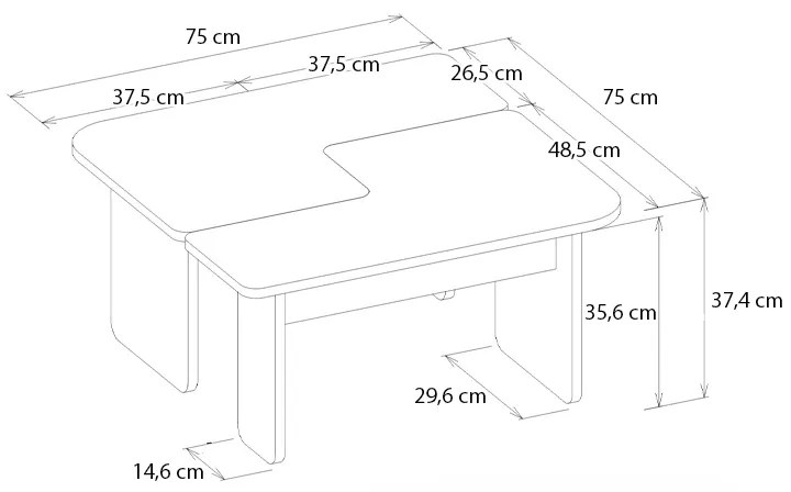 ΤΡΑΠΕΖΑΚΙ ΣΑΛΟΝΙΟΥ ΣΕΤ 2ΤΜΧ SEVILLA MEGAPAP ΧΡΩΜΑ SANDSTONE - TRAVERTINE 75X75X37,4ΕΚ.