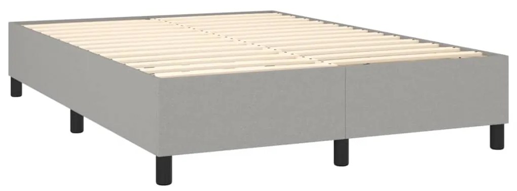 vidaXL Κρεβάτι Boxspring με Στρώμα Ανοιχτό Γκρι 140x190 εκ. Υφασμάτινο