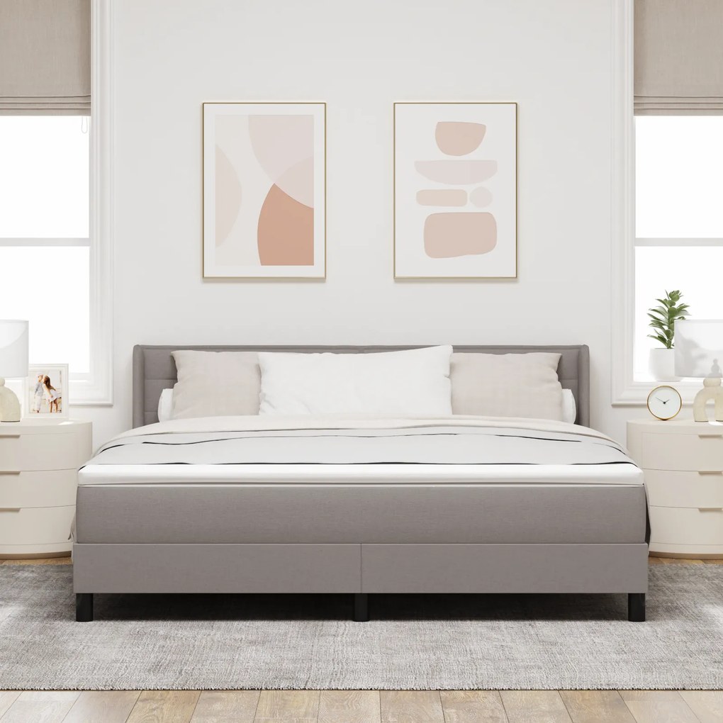 vidaXL Κρεβάτι Box Spring με Στρώμα σε Ταουπέ, 180 x 200 εκ. Ύφασμα
