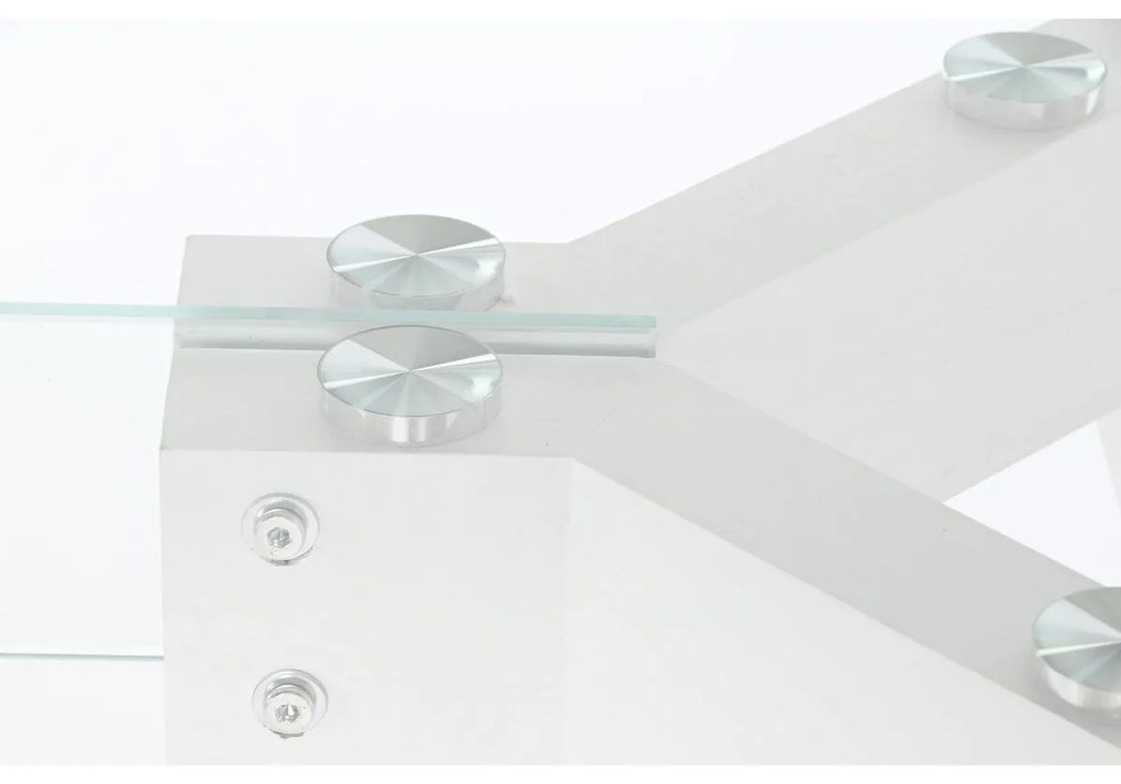 Τραπεζαρία DKD Home Decor Λευκό Διαφανές Κρυστάλλινο Ξύλο MDF 160 x 90 x 75 cm