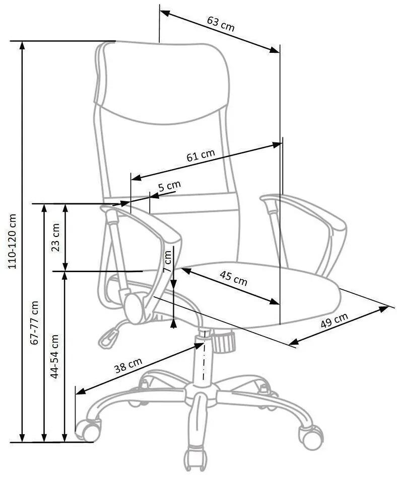 Καρέκλα γραφείου Houston 429, Άσπρο, 110x61x63cm, 15 kg, Με ρόδες, Με μπράτσα, Μηχανισμός καρέκλας: Κλίση | Epipla1.gr