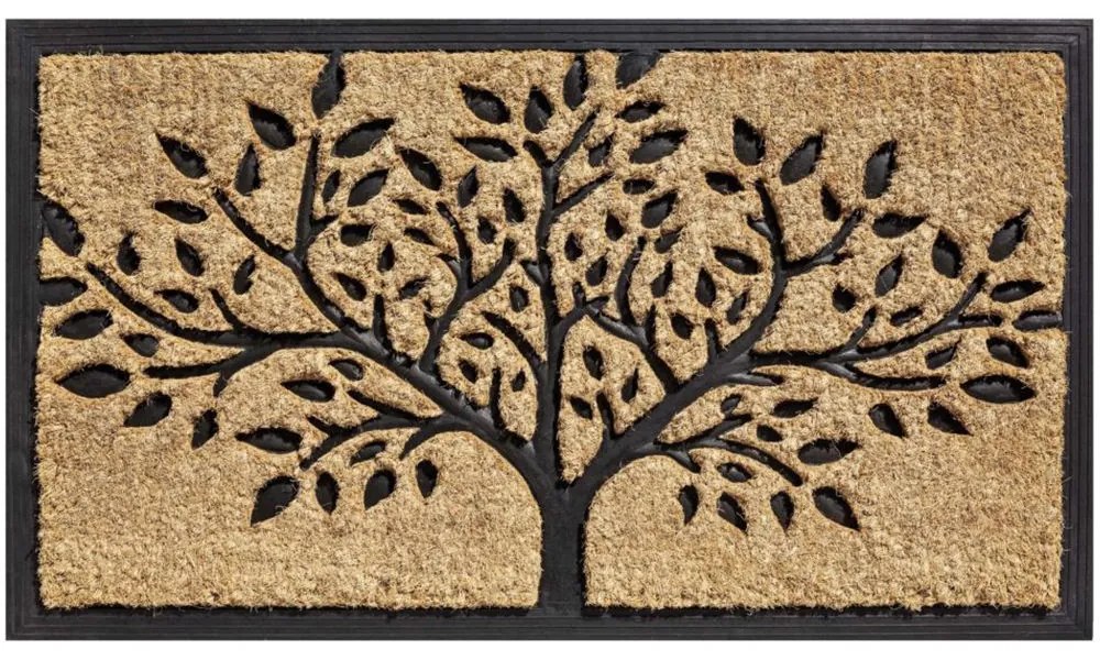 Πατάκι Εισόδου Bombay 087 Tree 45X75cm Beige-Black Sdim 45X75