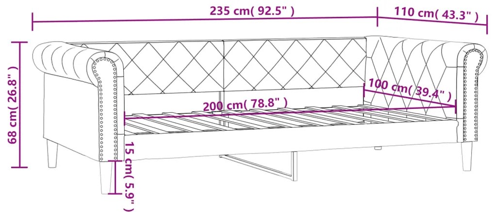 Καναπές Κρεβάτι Κρεμ 100 x 200 εκ. από Συνθετικό Δέρμα - Κρεμ