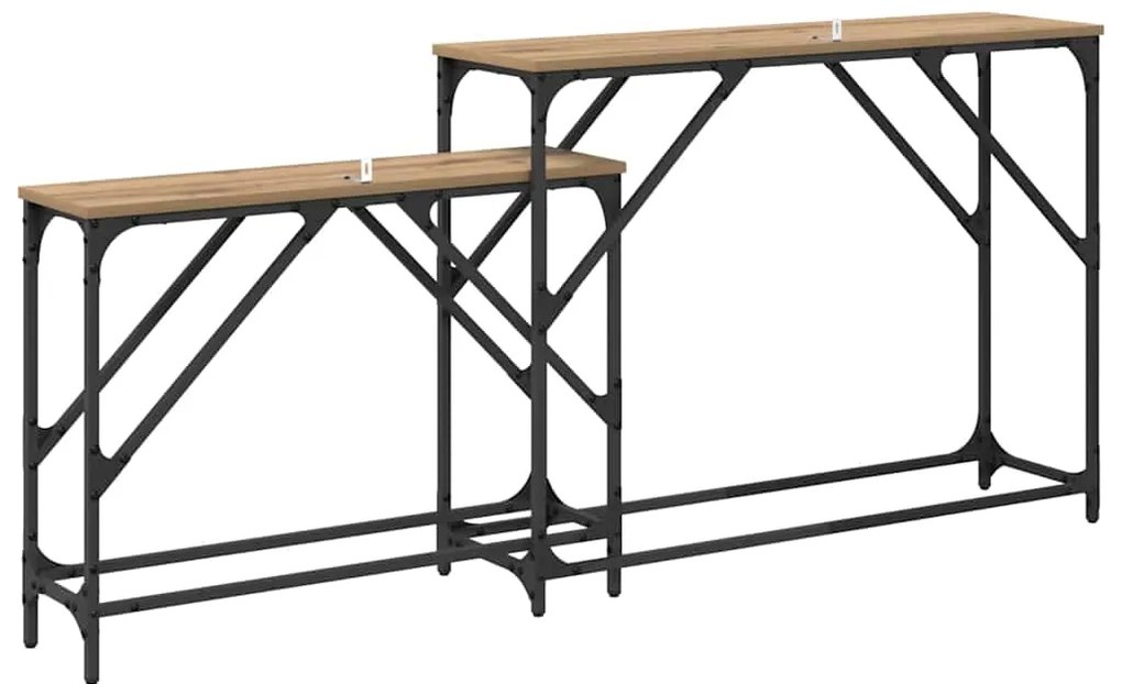 vidaXL Τραπέζι κονσόλας 2 pcs Artisan Oak 100 x 28 x 75 εκ.