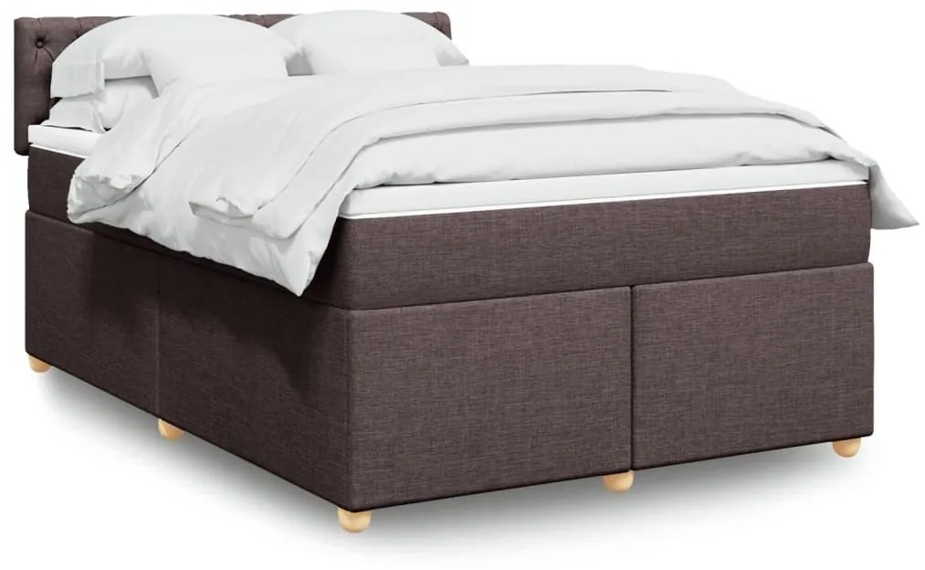 ΚΡΕΒΑΤΙ BOXSPRING ΜΕ ΣΤΡΩΜΑ ΣΚΟΥΡΟ ΚΑΦΕ 140X190 ΕΚ. ΥΦΑΣΜΑΤΙΝΟ 3288985