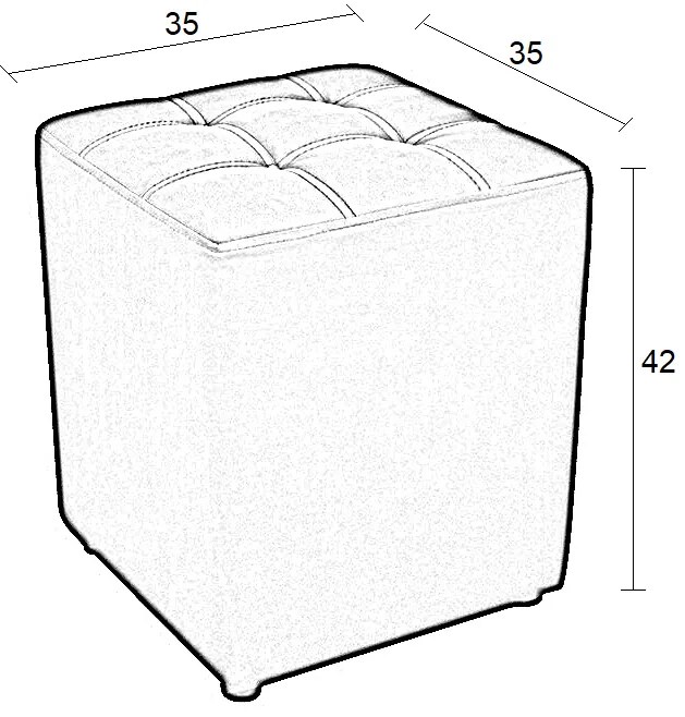 CUBE BROWN PU ΣΚΑΜΠΟ 35X35X42εκ.