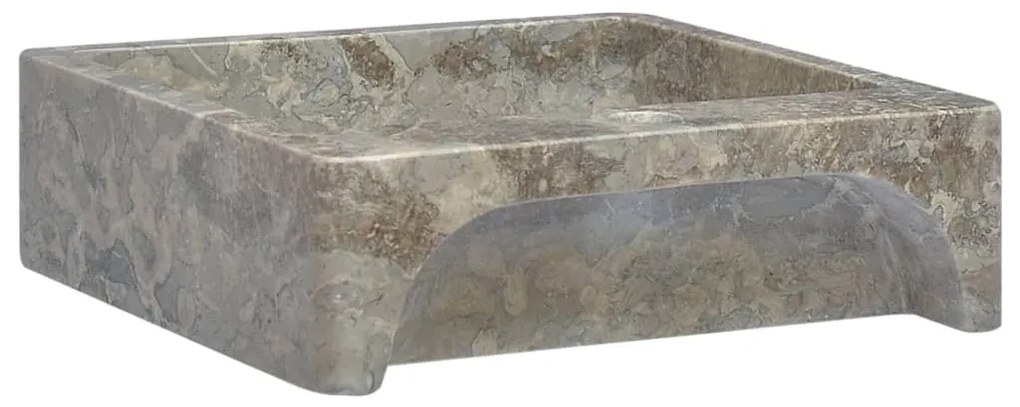 vidaXL Νιπτήρας Γκρι 40 x 40 x 12 εκ. Μαρμάρινος