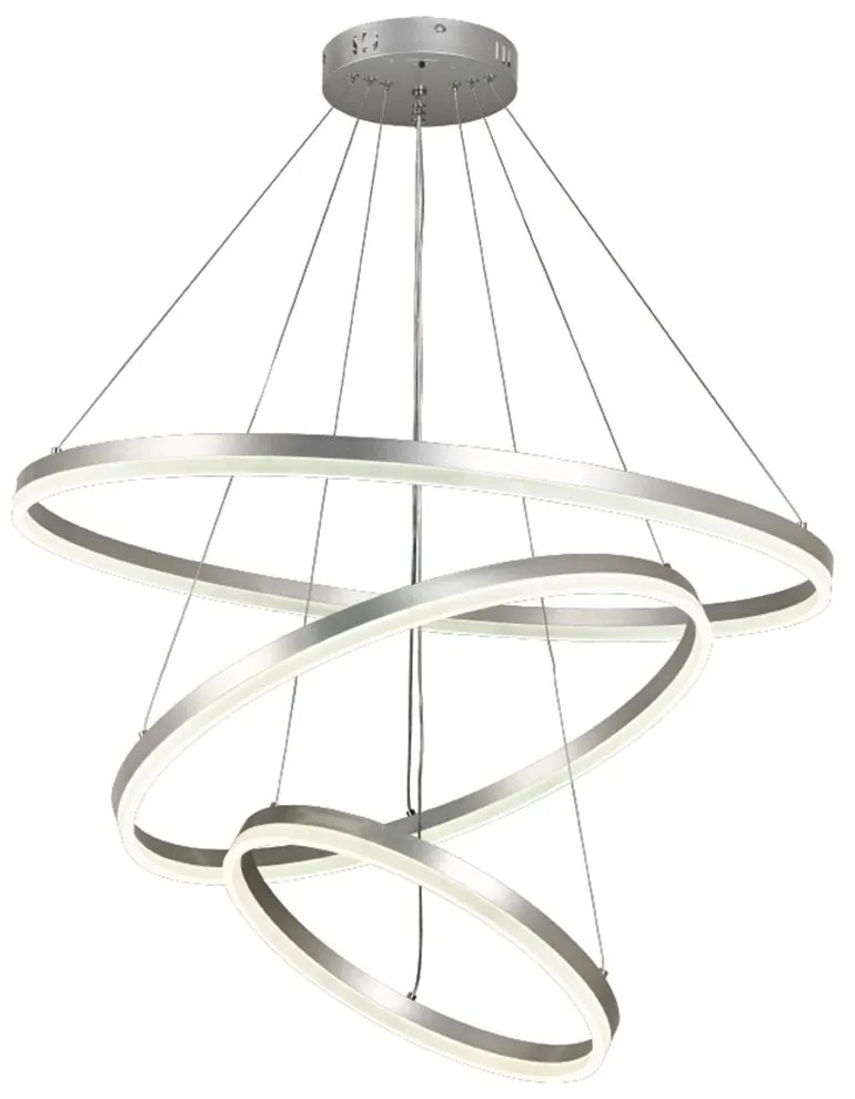 Φωτιστικό Οροφής 6095-A Led Dimmable Φ80cm 10000Lm 100W 3CCT Silver Inlight