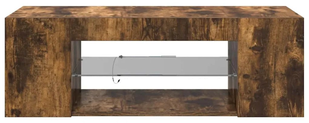 vidaXL Έπιπλο Τηλεόρασης με LED Καπνιστή Δρυς 90 x 39 x 30 εκ.