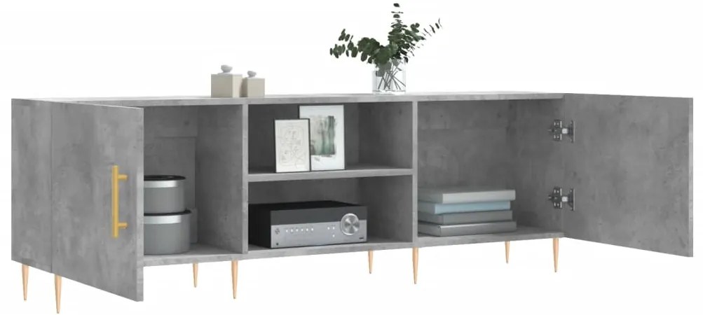 vidaXL Έπιπλο Τηλεόρασης Γκρι Σκυροδέματος 150x30x50 εκ. Επεξ. Ξύλο