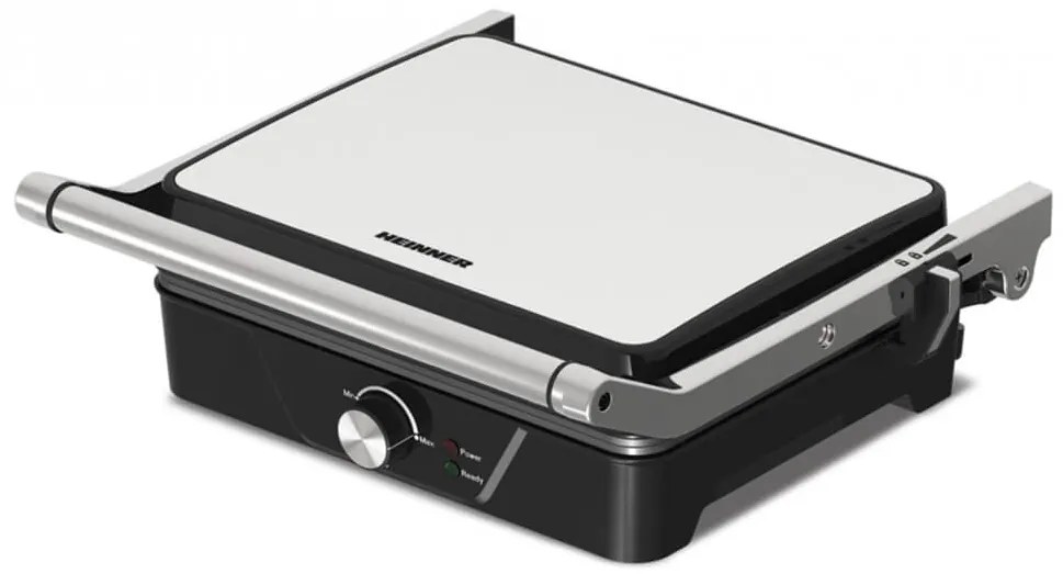 Γκριλιέρα Heinner HEG-K2000CP με ισχύ 2000W, ρυθμιζόμενο θερμοστάτη και επιφάνεια ψησίματος 30 x 25 cm
