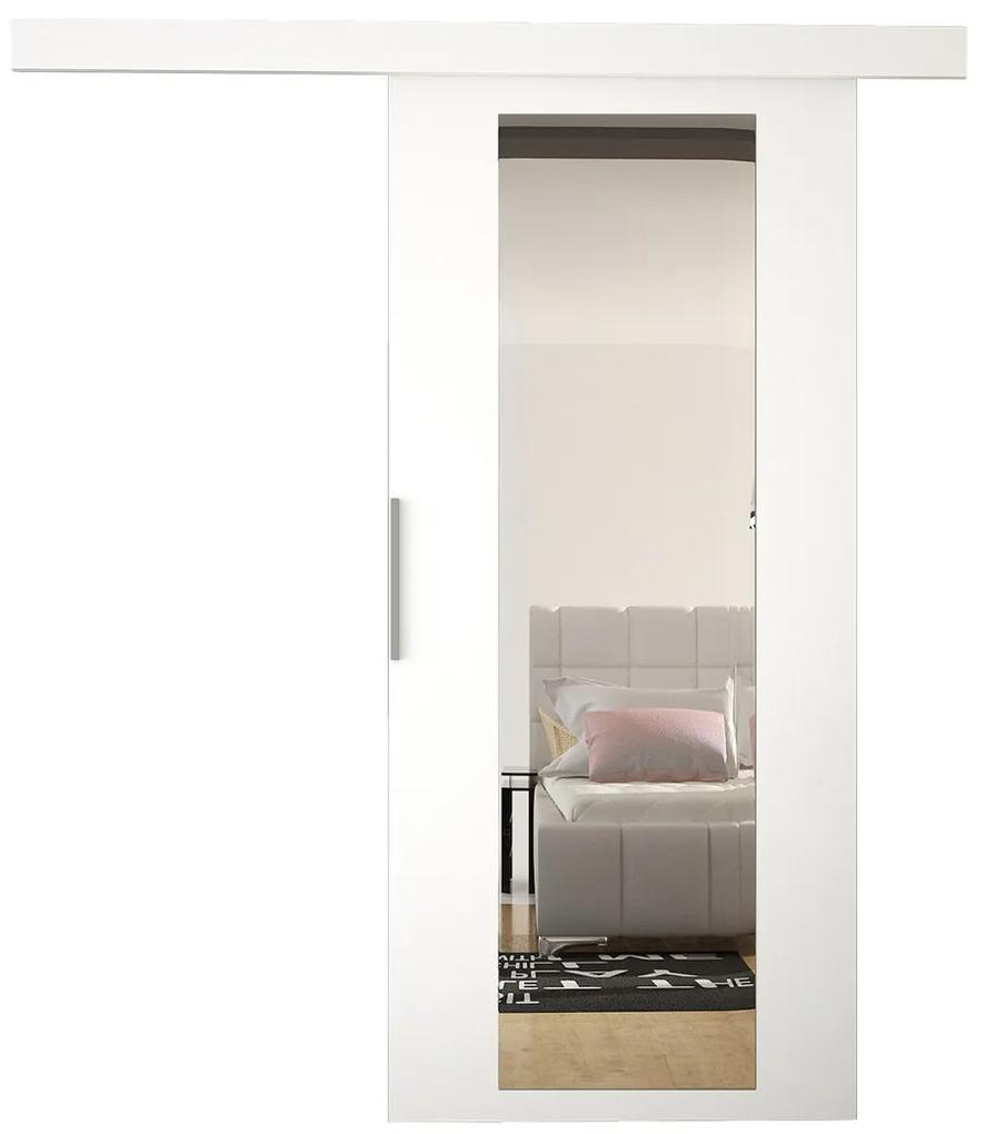 Συρόμενες πόρτες Atlanta 185, 31 kg, Άσπρο, Πλαστικοποιημένη μοριοσανίδα, Καθρέφτης, Αλουμίνιο | Epipla1.gr