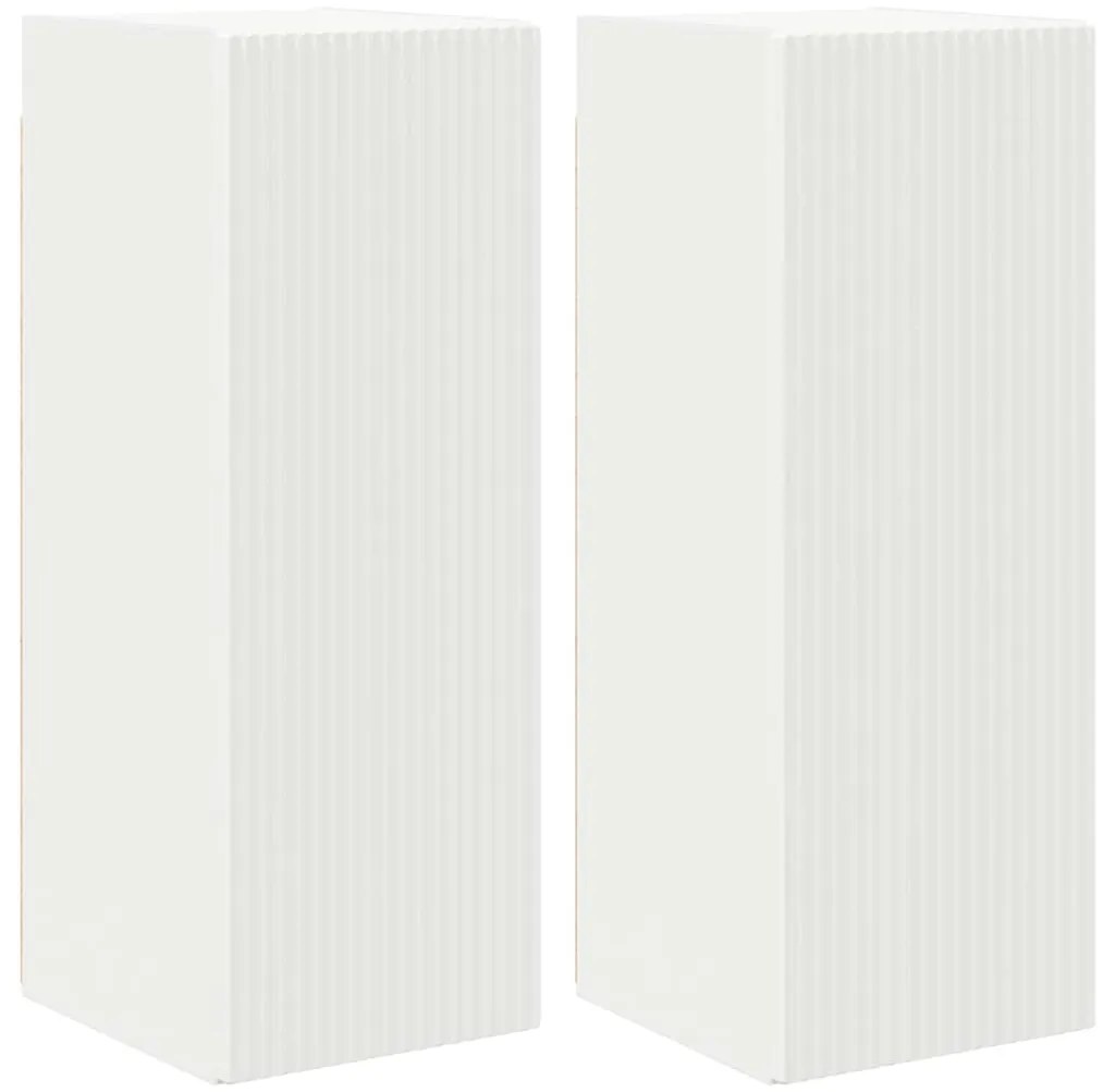 vidaXL Ντουλάπι Τηλεόρασης Τοίχου 2 pcs Λευκό 30 x 31 x 80 εκ.