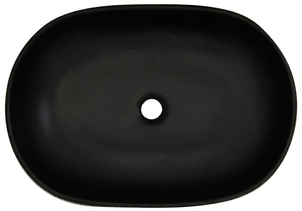 vidaXL Νιπτήρας Οβάλ Γκρι και Μαύρος 59 x 40 x 14 εκ. Κεραμικός