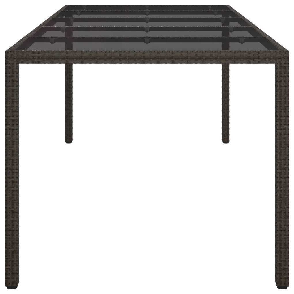 vidaXL Τραπέζι Υπαίθριας Σίτισης Καφέ 250x100x75 εκ. Συνθετικό Ράτα