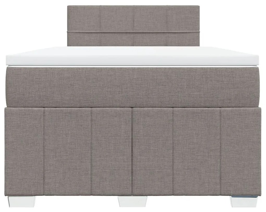 Κρεβάτι Boxspring με Στρώμα Taupe 120x190 εκ. Υφασμάτινο - Μπεζ-Γκρι