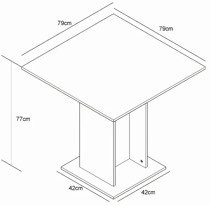 Τραπέζι Clement Megapap χρώμα ανοιχτό καρυδί 79x79x77εκ.