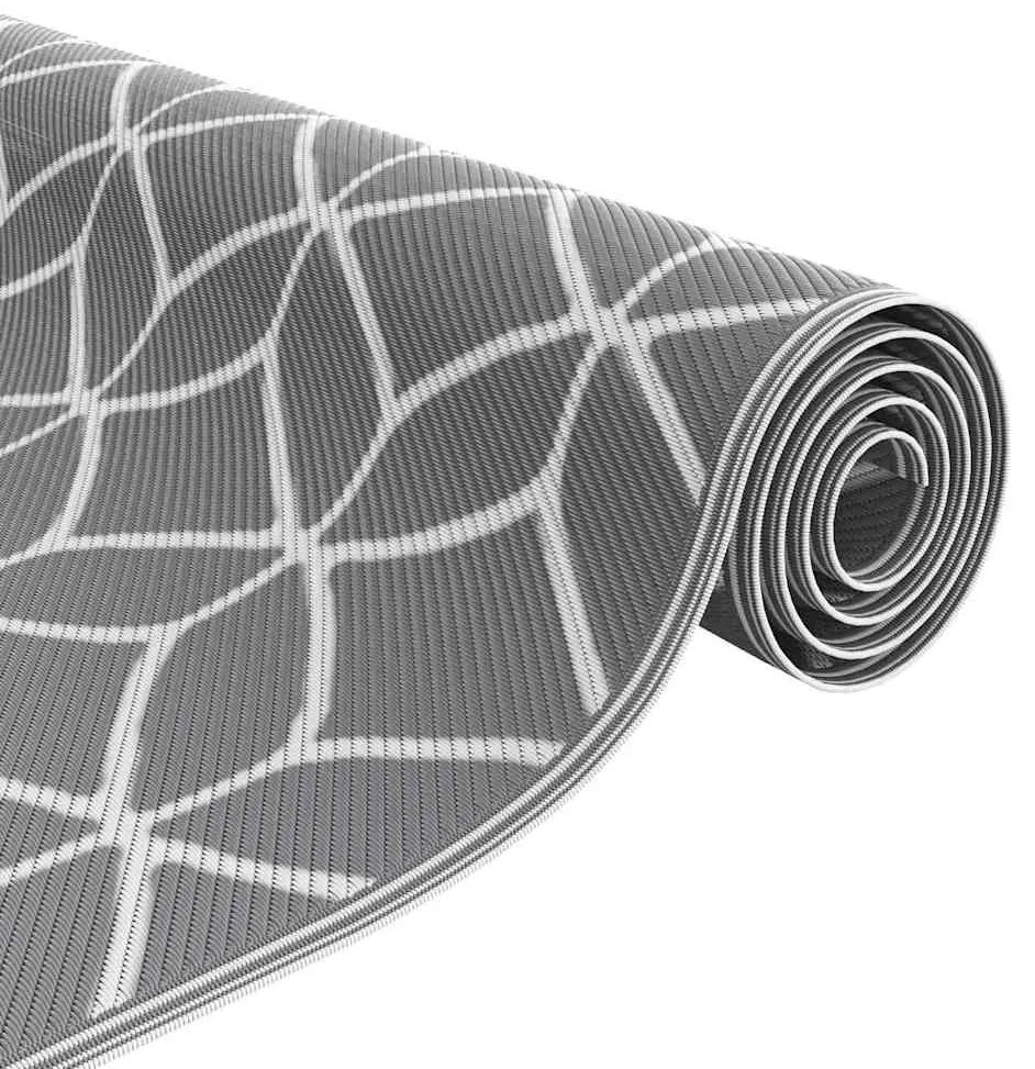 vidaXL Χαλί εξωτερικού χώρου Γκρι και λευκό 250 x 300 cm PP