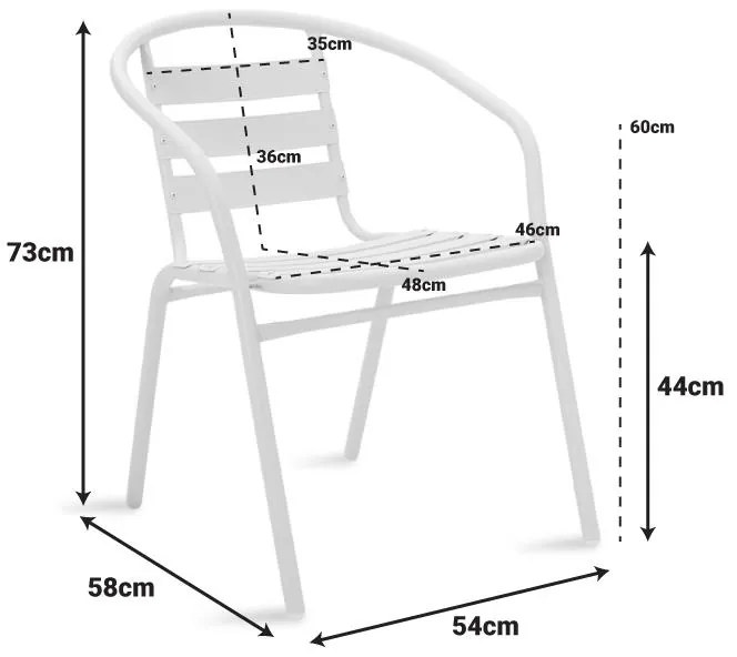 Καρέκλα - Πολυθρόνα Tade στοιβαζόμενη μέταλλο μαύρο 54x58x73 εκ. 54x58x73 εκ.