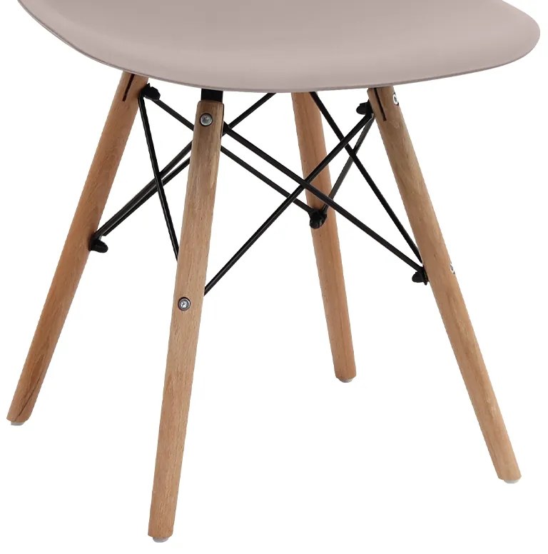 Καρέκλα τραπεζαρίας Nova Megapap PP cappuccino - ξύλινο φυσικό πόδι 46x51x80εκ.