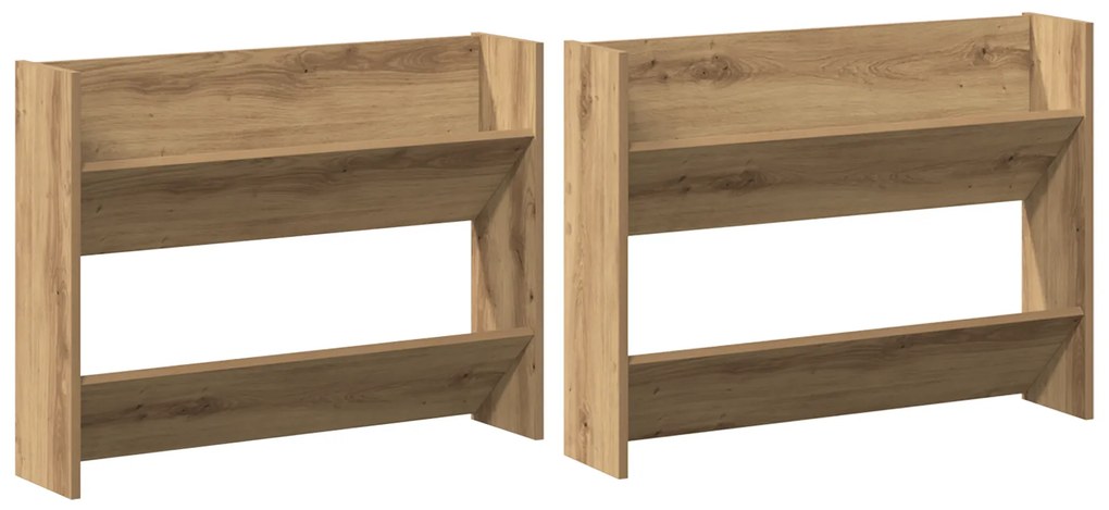 vidaXL Ντουλάπες παπουτσιών τοίχου 2 pcs artisan δρυς 60 x 18 x 60 εκ