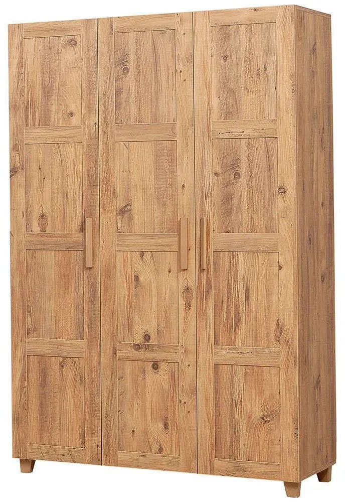 Ντουλάπα Τρίφυλλη Hedera 869VEL4256 120x48x189cm Pine Three Door