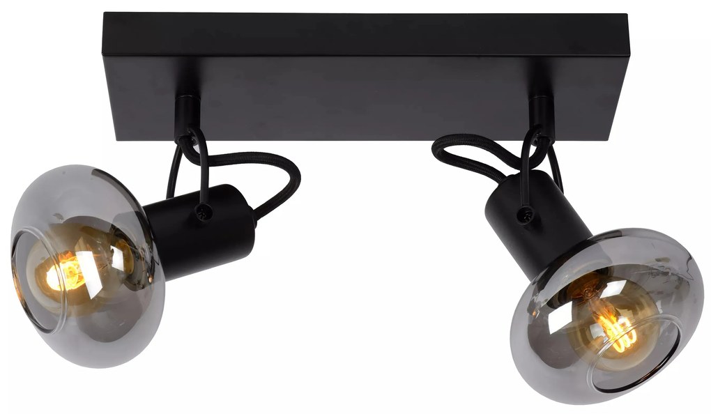 Φωτιστικό Οροφής Lucide 17993-02-30 MADEE Μαύρο Ματ (Black Mat)|Φυμέ (Smoke)
